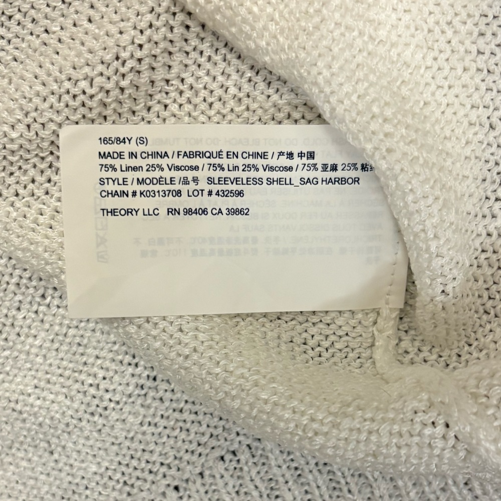 Theory Sleeveless Sweater in Cream size Small - Picture 6 of 6